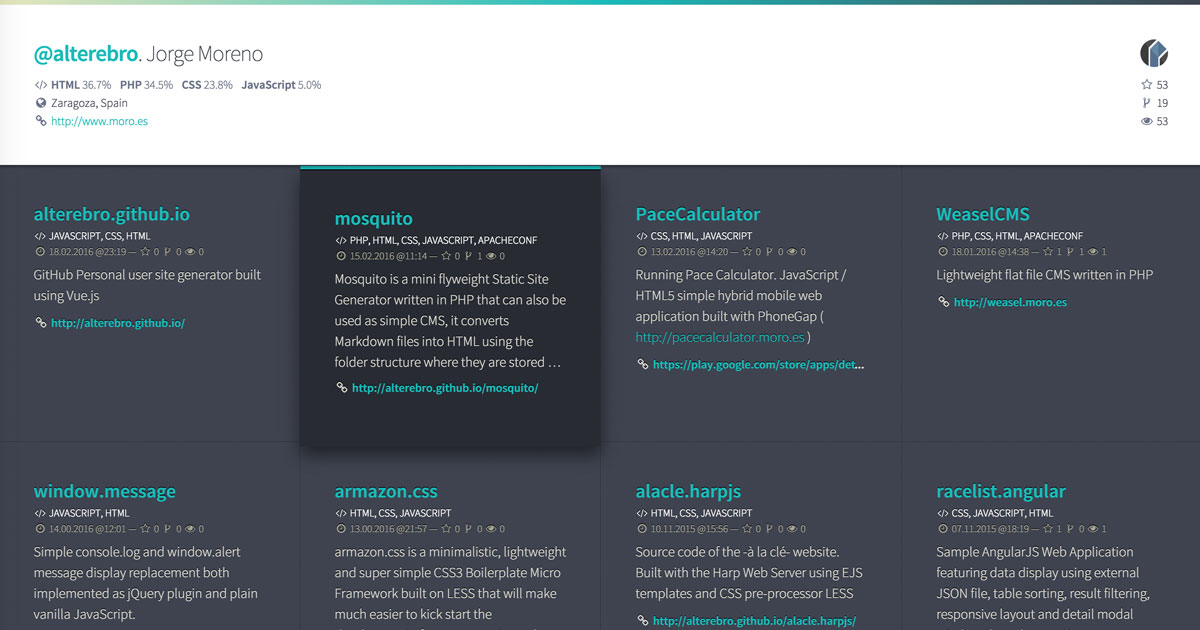 Github User Page Generator : alterebro.github.io